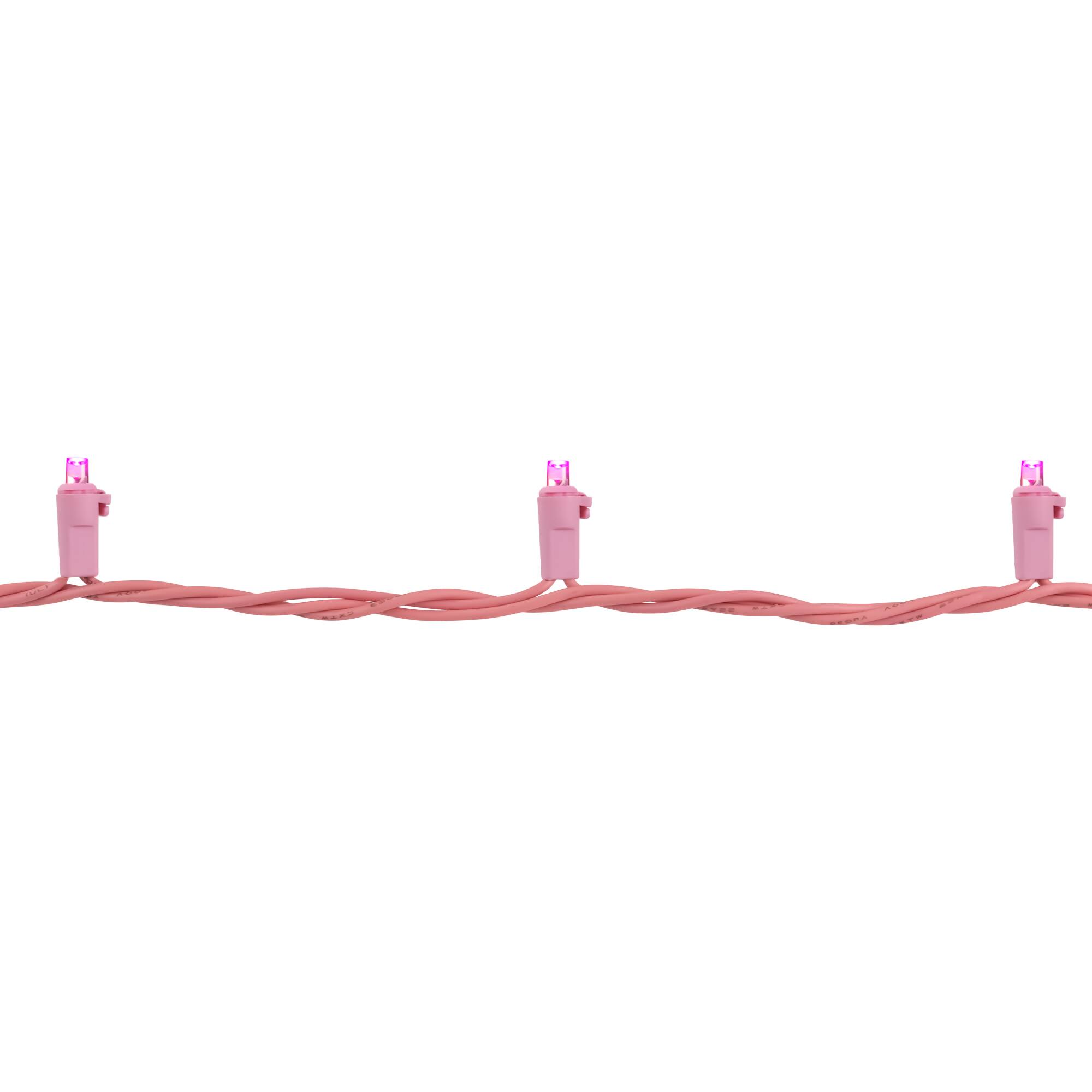100ct Pink LED Wide Angle Valentine's Day Lights 33ft Pink Wire